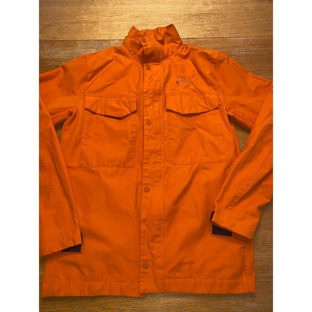 Nike Mens Orange Sports Jacket With Velcro Cuffs & Button Closures
